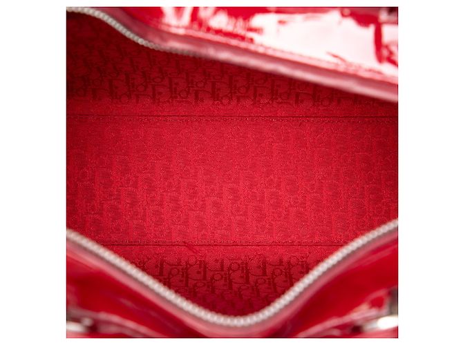 Dior Red Large Patent Cannage Lady Dior Rosso Bordò - vista 4