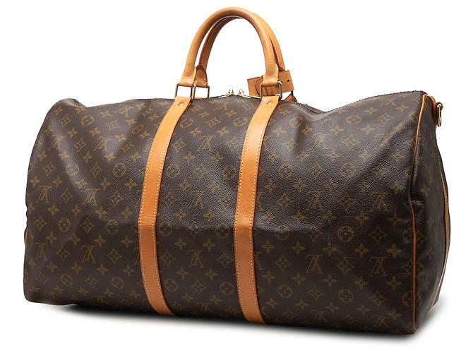 Louis Vuitton Brown Monogram Keepall Bandouliere 55 Marrone - vista 2
