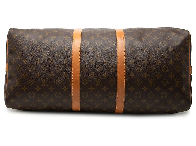 Louis Vuitton Brown Monogram Keepall Bandouliere 55 Marrone - vista 3