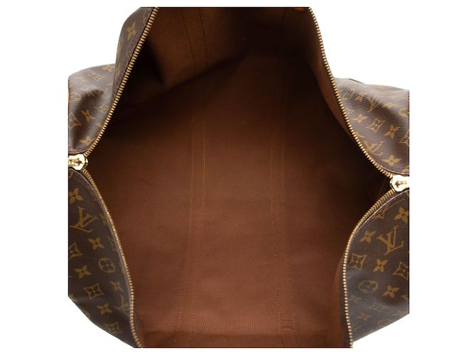 Louis Vuitton Brown Monogram Keepall Bandouliere 55 Marrone - vista 4