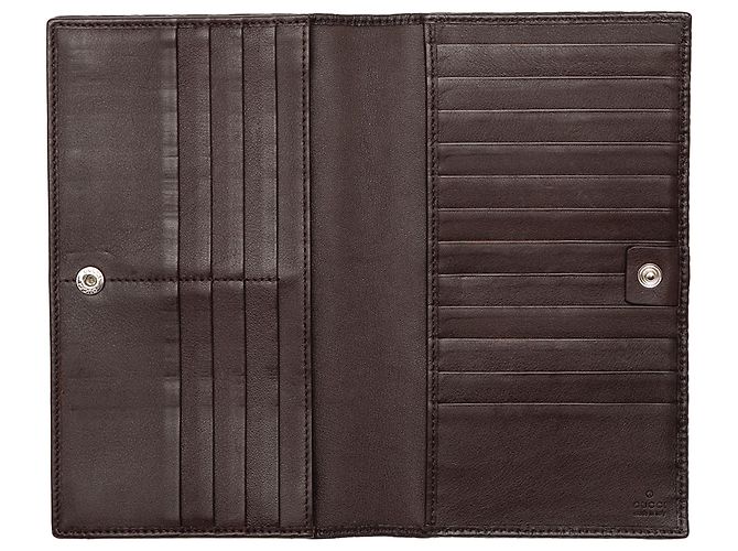 Cartera bifold Gucci Brown Microguccissima Castaño Marrón oscuro - vista 4