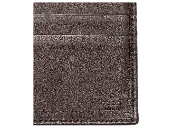 Cartera bifold Gucci Brown Microguccissima Castaño Marrón oscuro - vista 6