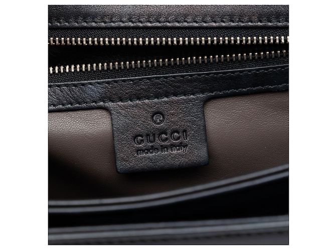 Gucci Borsa a tracolla Medium in vernice nera con G intrecciate Nero - vista 5