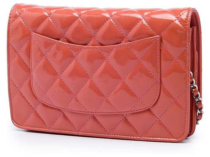 Portefeuille Chanel Pink CC Quilted Patent Wallet on Chain Rose - vue 2