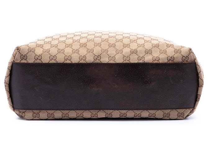 Tote Vertical Gucci em Lona GG Bege com Web - vista 3
