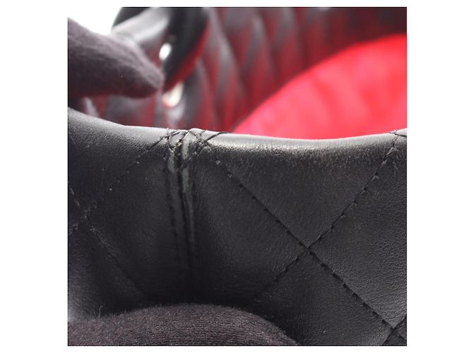 Borsa Tote Chanel Cambon Ligne Grande in Pelle di Agnello Nera Nero - vista 10