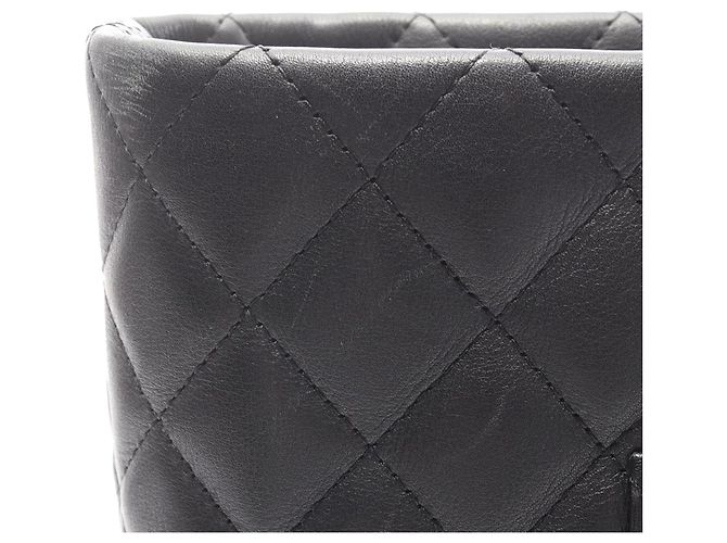 Borsa Tote Chanel Cambon Ligne Grande in Pelle di Agnello Nera Nero - vista 13