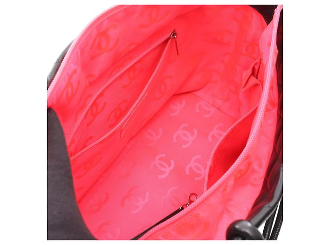 Borsa Tote Chanel Cambon Ligne Grande in Pelle di Agnello Nera Nero - vista 3