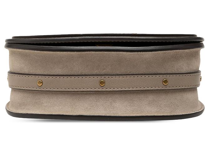 Borsa Nile Bracelet Piccola in Pelle Grigia Chloé Marrone - vista 3
