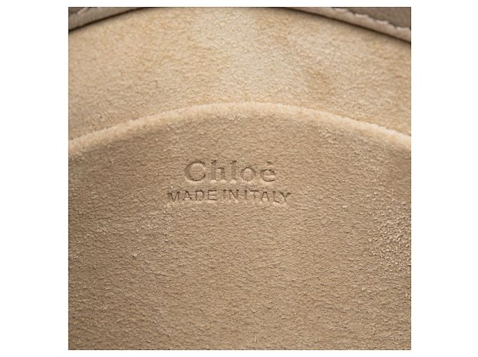 Borsa Nile Bracelet Piccola in Pelle Grigia Chloé Marrone - vista 5