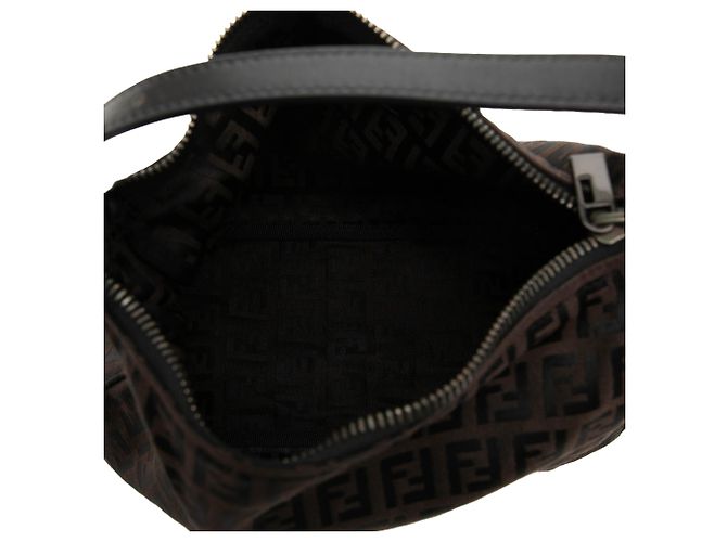 Borsa a mano Fendi in tela Zucchino marrone Marrone scuro - vista 4