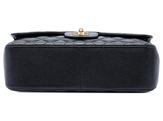 Chanel Black Jumbo Classic Caviar Double Flap Negro - vista 3