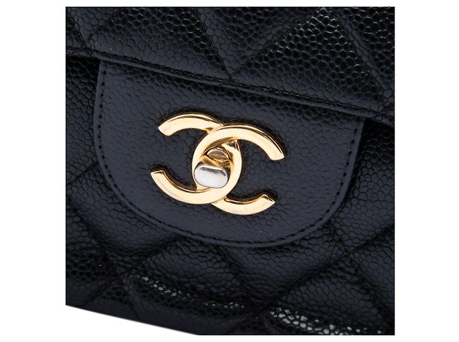 Chanel Black Jumbo Classic Caviar Double Flap Negro - vista 5