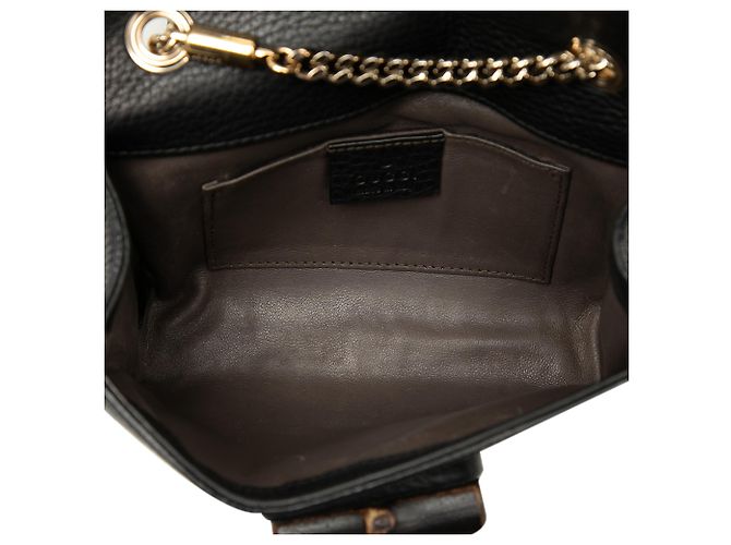 Gucci Borsa a tracolla Miss Bamboo piccola in pelle di vitello nera Nero - vista 4