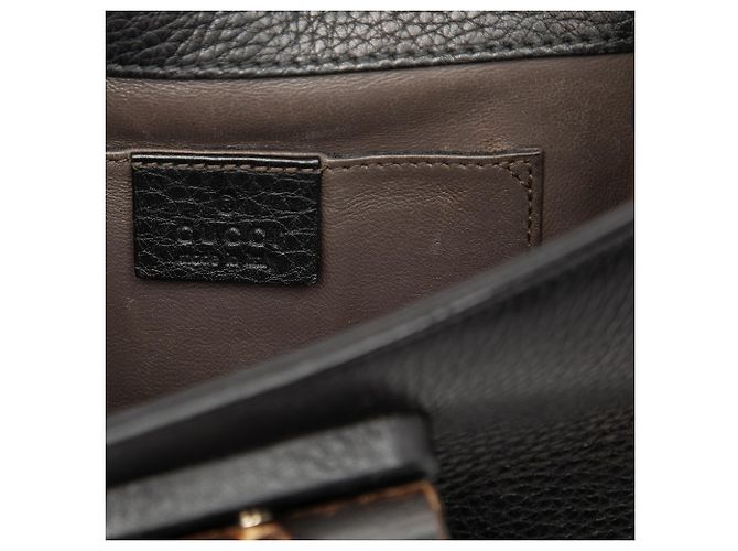 Gucci Borsa a tracolla Miss Bamboo piccola in pelle di vitello nera Nero - vista 5