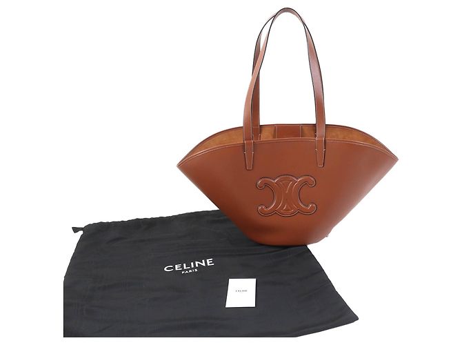 Céline Celine Cuir Triomphe Shopper aus glattem Kalbsleder Braun Medium - Ansicht 12