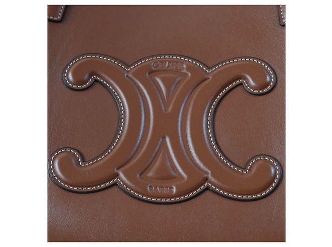 Céline Celine Cuir Triomphe Shopper aus glattem Kalbsleder Braun Medium - Ansicht 6
