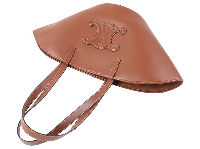 Céline Celine Cuir Triomphe Shopper aus glattem Kalbsleder Braun Medium - Ansicht 9