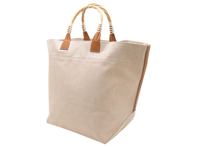 Hermès Beige Limited Edition Toile Sac Steeple 42 - vista 2