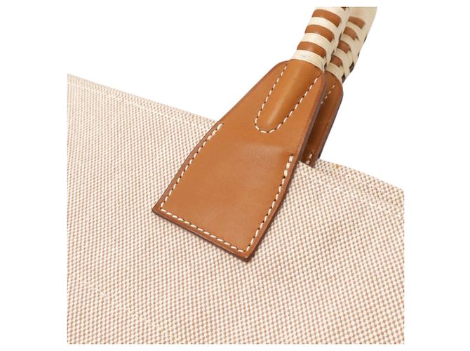 Hermès Beige Limited Edition Toile Sac Steeple 42 - vista 7