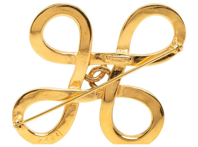 Spilla Infinito Chanel Gold CC placcata oro D'oro - vista 3
