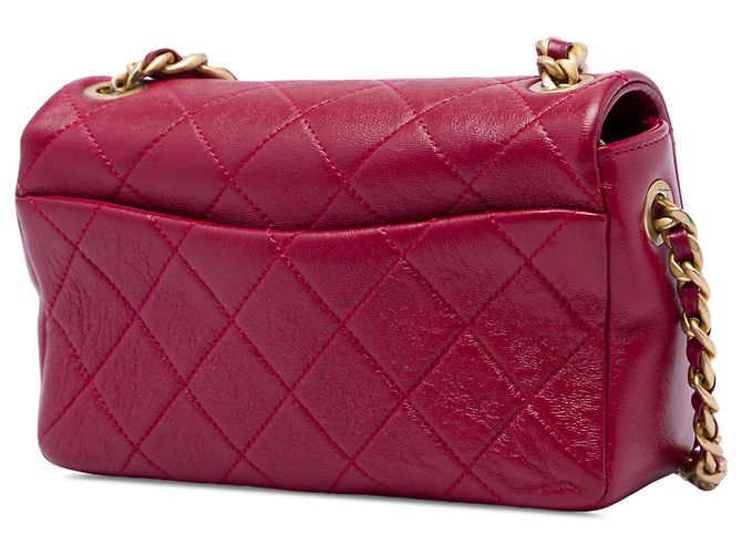 Chanel Pink Small Quilted Shiny Lambskin Fashion Therapy Flap Rose - vue 2