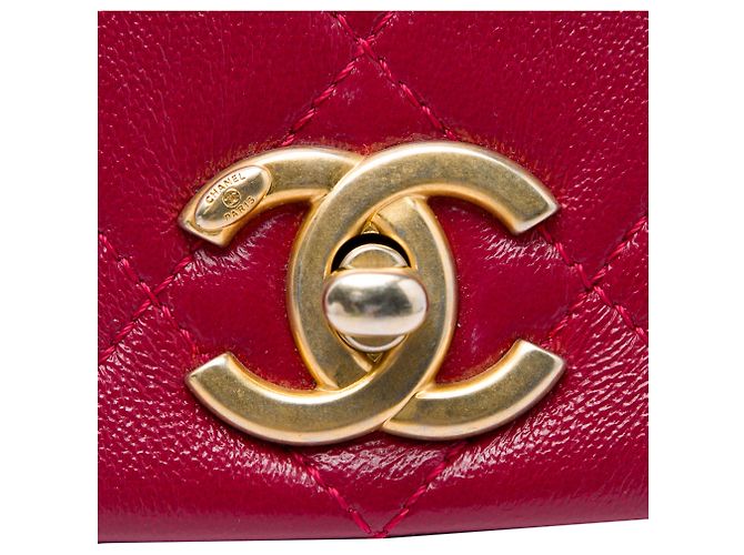 Chanel Pink Small Quilted Shiny Lambskin Fashion Therapy Flap Rose - vue 5