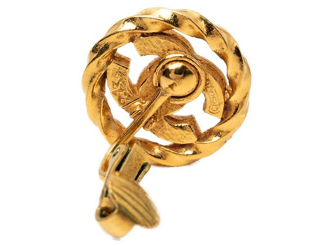 Orecchini a clip Chanel Gold CC placcati oro Strass D'oro - vista 3