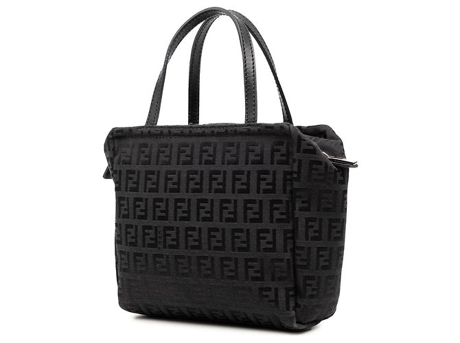 Borsa a mano Fendi Mini Zucchino Canvas Nera Nero - vista 2