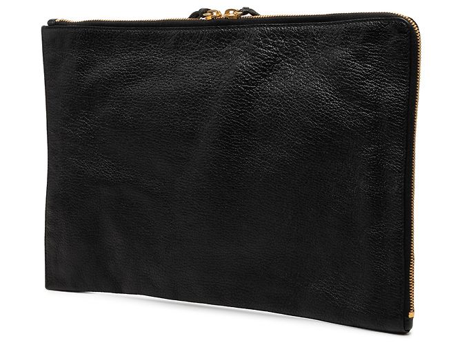 Clutch Balenciaga Black Medium Goatskin Motocross Classic Metallic Edge Nero - vista 2
