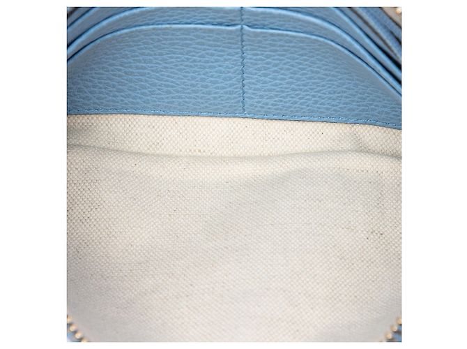Pochette da polso Swing Gucci in pelle di vitello martellata blu Blu chiaro - vista 4