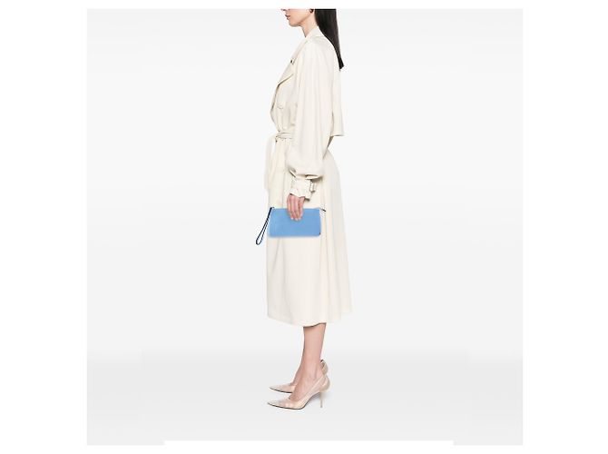 Pochette da polso Swing Gucci in pelle di vitello martellata blu Blu chiaro - vista 6