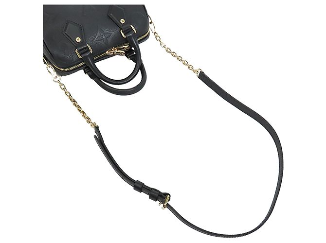 Louis Vuitton Black Monogram Giant Empreinte Speedy Bandouliere 20 Nero - vista 13
