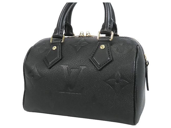 Louis Vuitton Black Monogram Giant Empreinte Speedy Bandouliere 20 Nero - vista 2