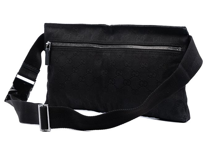 Borsa cintura Gucci in canvas GG nero con doppia tasca - vista 2