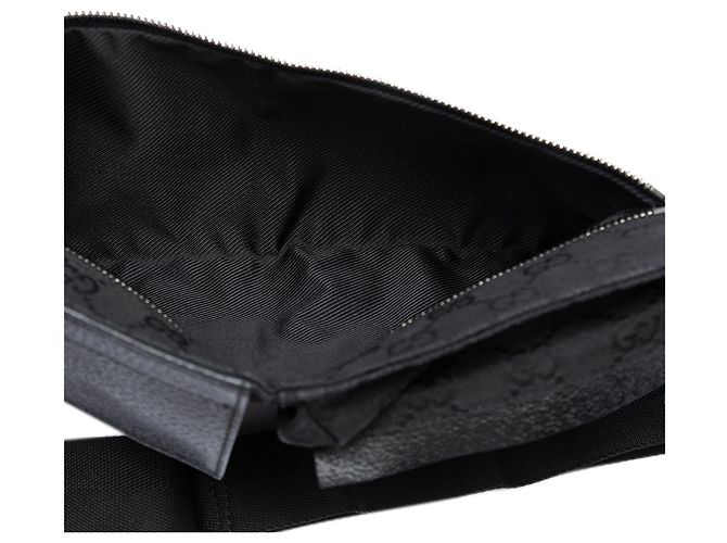 Borsa cintura Gucci in canvas GG nero con doppia tasca - vista 4