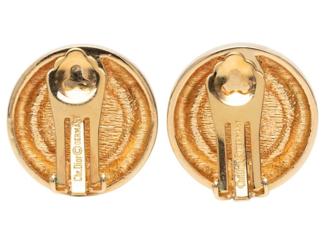 Orecchini a clip Dior Gold placcati in oro con logo CD e strass D'oro - vista 2