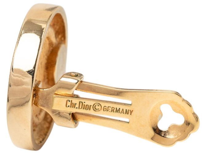 Orecchini a clip Dior Gold placcati in oro con logo CD e strass D'oro - vista 3