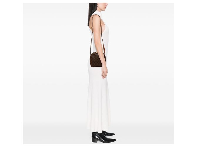 Céline Celine Brown Macadam Coated Canvas Crossbody-Tasche Braun - Ansicht 6