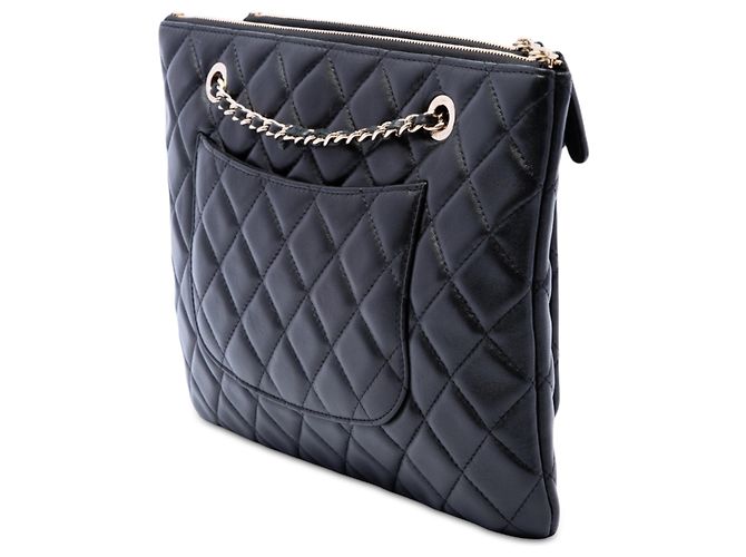 Chanel Black CC Quilted Lambskin Double Zip Crossbody Nero - vista 2