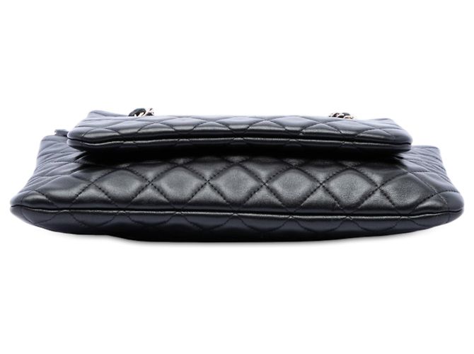 Chanel Black CC Quilted Lambskin Double Zip Crossbody Nero - vista 3