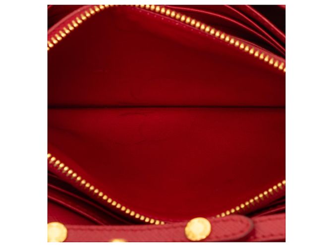 Portafoglio Prada Red Saffiano Lux Bow con tracolla Rosso - vista 4