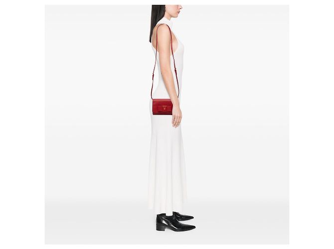 Portafoglio Prada Red Saffiano Lux Bow con tracolla Rosso - vista 6