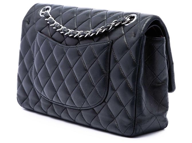 Chanel Black Medium Classic Lambskin Double Flap Nero - vista 2
