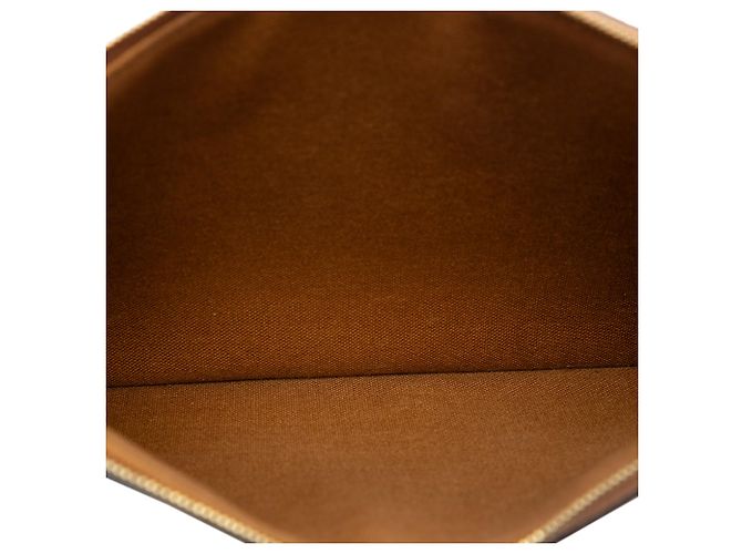 Céline Clutch Celine Small Triomphe de lona revestida marrón Castaño Marrón oscuro - vista 4