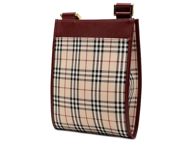 Borsa a tracolla Burberry Beige House Check Canvas - vista 2