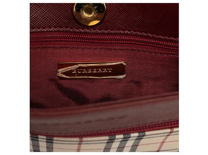 Borsa a tracolla Burberry Beige House Check Canvas - vista 5