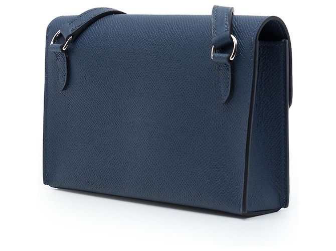 Hermès Blue Epsom Hermesnap Wallet On Strap Blu navy - vista 2
