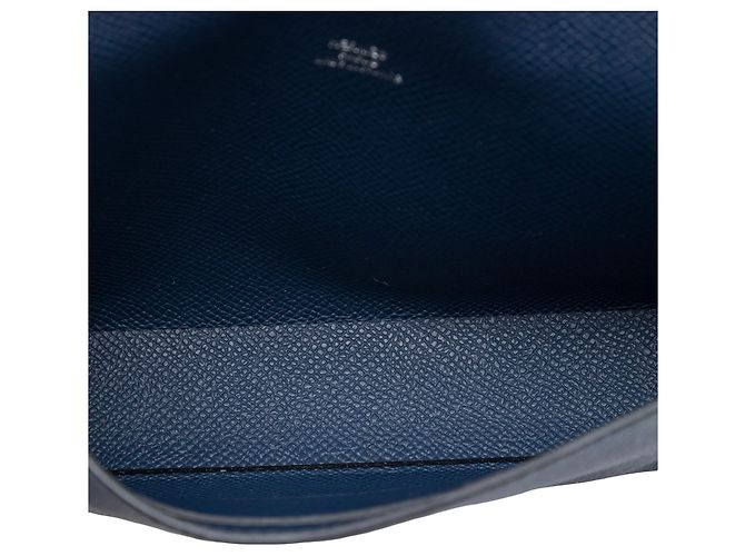 Hermès Blue Epsom Hermesnap Wallet On Strap Blu navy - vista 4