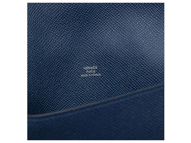 Hermès Blue Epsom Hermesnap Wallet On Strap Blu navy - vista 5